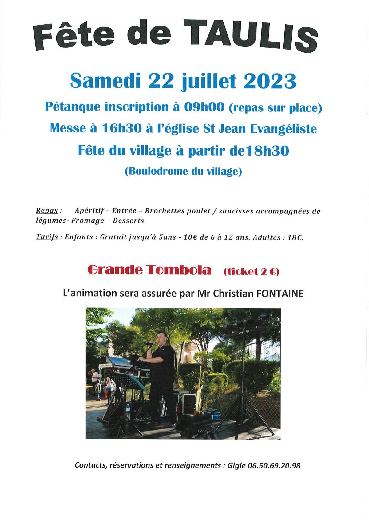Programme Fête Taulis 2023