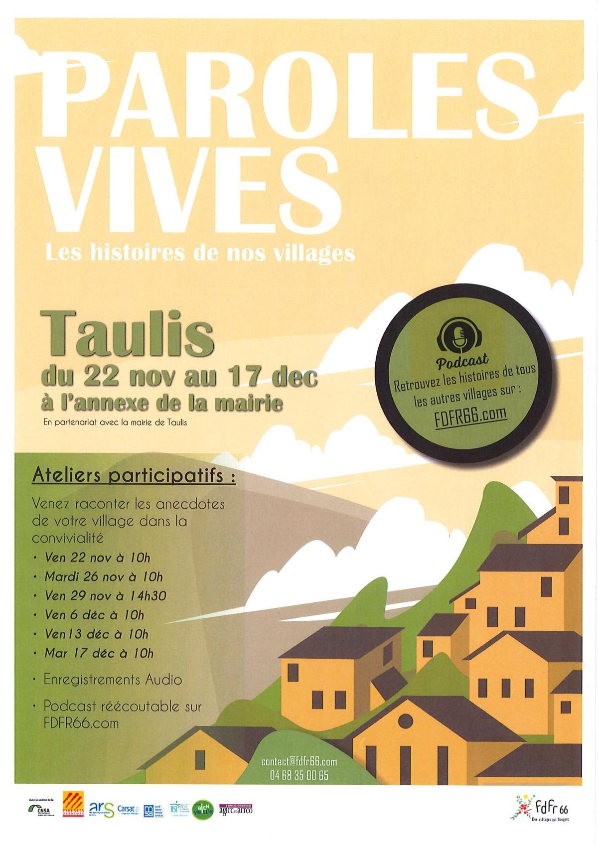 affiches paroles vives Taulis